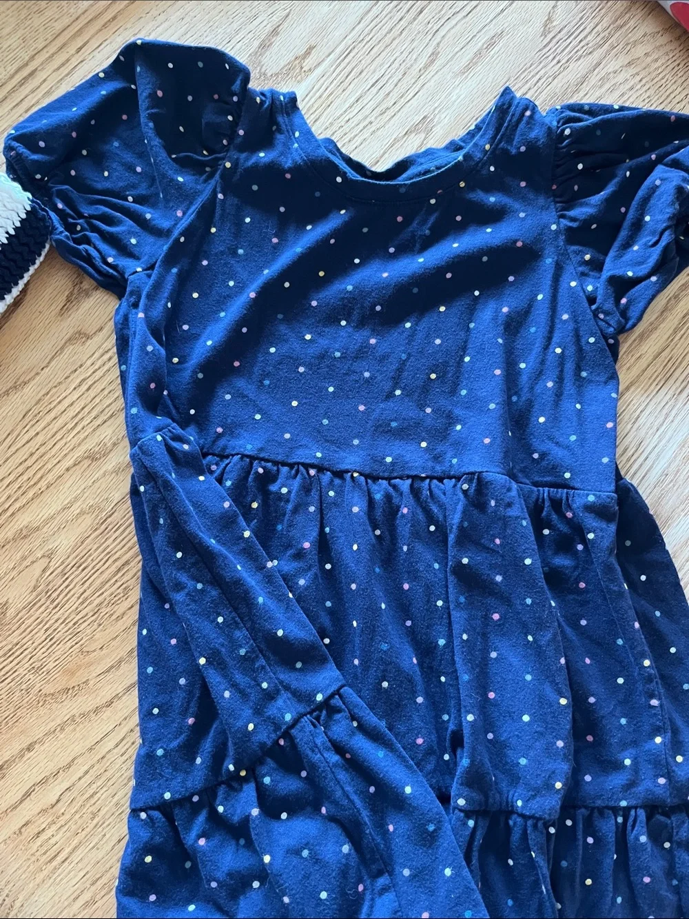 GAP Navy Dress with Multicolor Polka Dots